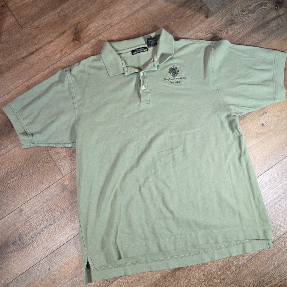 Trump International Golf Club Polo Shirt Mens XL Green Pima Cotton Casual Preppy
